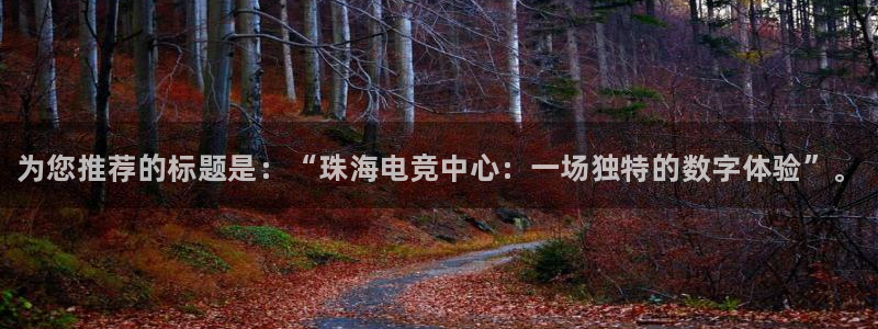 泛亚电竞对刷：为您推荐的标题是：“珠海电竞中心：一场独特的数字体验”。